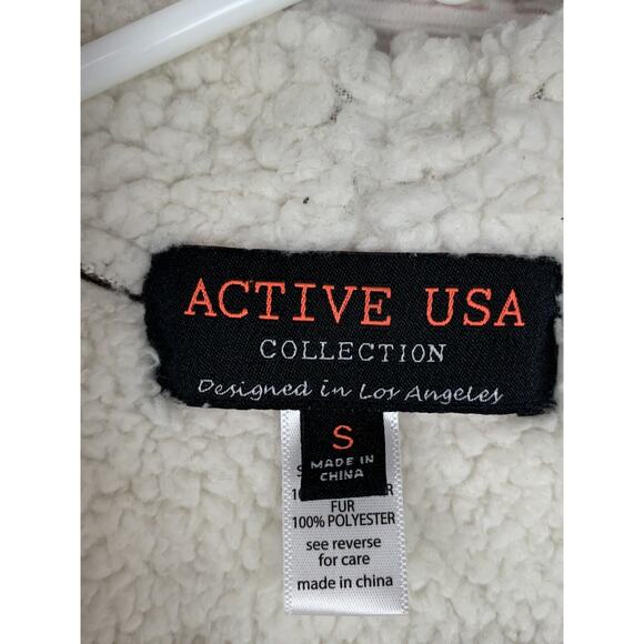 ACTIVE‎ USA Collection Vest Womens small brown faux leather fur vest open front - Picture 2 of 4